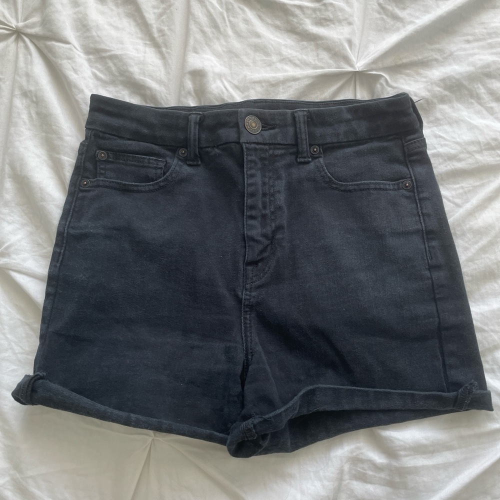 Black Denim Highwaisted Women's Shorts